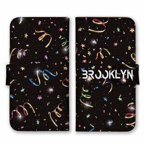 多機種対応 手帳型 スマホ ケース カバー iPhone15 AQUOS Galaxy Xperia 星空 リボン BROOKLYN