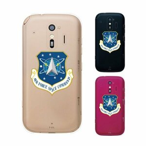 らくらくスマートフォン me F-01L スマホ ケース ハード カバー 空軍2 米軍 ミリタリー USAF クリアデザイン