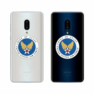 AQUOS zero2 ( SH-01M / SHV47 / SoftBank ) スマホ ケース カバー 空軍3 米軍 ミリタリー USAF クリアデザイン