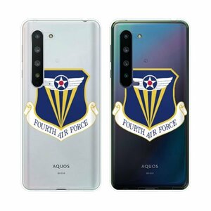 AQUOS R5G SH-51A / SHG01 / 908SH スマホ ケース ハード カバー 空軍9 米軍 ミリタリー USAF クリアデザイン