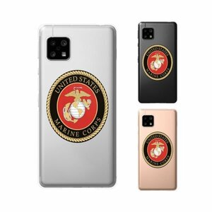 AQUOS sense5G (SH-53A / SHG03) スマホ ケース ハード カバー 海兵隊1 米軍 ミリタリー USMC マリーン クリアデザイン