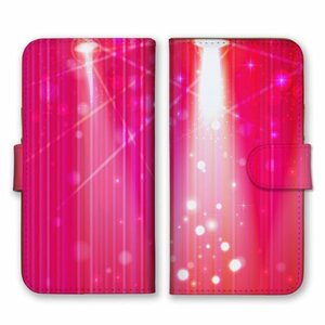多機種対応 手帳型 スマホ ケース カバー iPhone15 AQUOS Galaxy Xperia ドット柄 グラデーション レッドピンク
