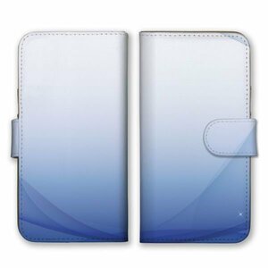 多機種対応 手帳型 スマホ ケース カバー iPhone15 AQUOS Galaxy Xperia ライン シンプル 青