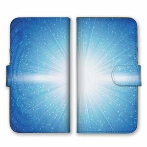 多機種対応 手帳型 スマホ ケース カバー iPhone15 AQUOS Galaxy Xperia 空 発光 イラスト