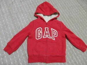 GAP with a hood . Zip up Parker reverse side boa 110 red 