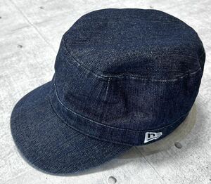 NEW ERA デニム ワークキャップ 帽子 刺繍ロゴ size 7 1/4　　ニューエラ CAP 無地 ユニセックス 男女兼用 メンズ レディース 柳9766