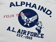 ALPHA Felix the Cat 染み込みプリント ミリタリー Tシャツ　　アルファ フィリックス ザ キャット 半袖 MILITARY ALPHA INDUSTRIES 柳9609_画像5