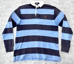 90s Polo by Ralph Lauren ラガーシャツ 長袖 ナイガイ製　　90年代 ポロバイラルフローレン ポロシャツ ボーダー ビンテージ old 柳9704