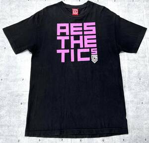 USA製 90s AESTHETICS オールド Tシャツ スケーター 半袖　　アメリカ製 90年代 エステティックス ビッグロゴ ユーロブランド UK 柳9548