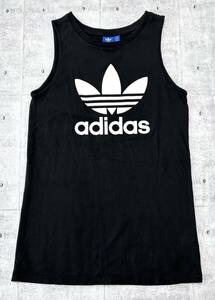 adidas Originals ビッグトレフォイル ブラック タンクトップ　　アディダス オリジナルス ノースリーブ Tシャツ ビッグロゴ 柳9687