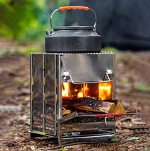 ウッドストーブ キャンプ用品 ストーブ アウトドア クッキング ミニ 焚き火 組み立て コンパクト_画像1