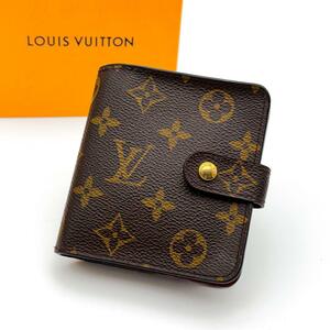 【極美品】LOUIS VUITTON ルイヴィトン モノグラム コンパクトジップ 二つ折り財布