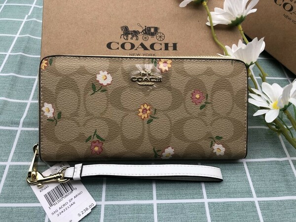 COACH コーチ 財布 長財布 プレゼント レディース レザー ロゴ アラウンド ウォレット 新品 未使用 ブランド シグネチャー ギフト A175