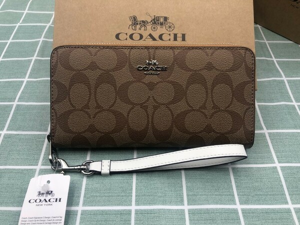 COACH コーチ 財布 長財布 プレゼント アラウンド ブランド 小銭入れあり ギフト 新品未使用 ロゴ シグネチャー レザー ウォレット A336