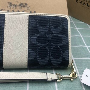 コーチ COACH 財布 長財布 ロゴ ストラップ付き シグネチャー レザー 贈り物 ズック ウォレット ギフト プレゼント ブランド 新品 C141の画像8