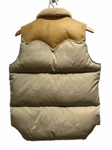 美品 Rocky Mountain Featherbed ロッキーマウンテン Christy Vest レザーヨーク ダウンベスト 38サイズ ベージュ 200-212-02_画像2