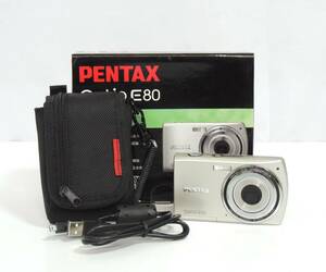 * PENTAX Optio E80 Pentax compact digital camera digital camera optics 3 times zoom battery type operation OK box attaching used storage goods ③