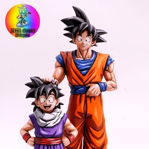 ドラゴンボール 孫悟空 & 孫悟飯 フィギュア フルリペイント 2D 二次元塗装 2次元彩色 DRAGON BALL 造形駅伝 親子の画像1