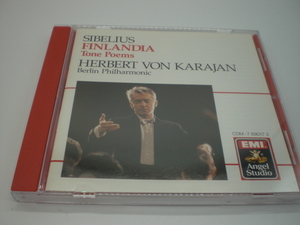 1CD　シベリウス：交響詩集　フィンランディア、サガ、タピオラ、他　カラヤン/ベルリン・フィル　1987年　USA盤　11中