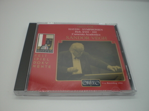 ハイドン：交響曲第101・102番　シャーンドル・ヴェーグ/ザルツブルク・カメラータ・アカデミア　1994年ライヴ　ドイツ盤　上前