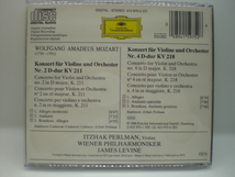 1CD　モーツァルト：ヴァイオリン協奏曲第2・4番　パールマン、レヴァイン/ウィーン・フィル　1986年　西ドイツ盤　倉4_画像2