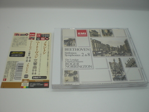 1CD　ベートーヴェン：交響曲第2・8番　ノリントン/ロンドン・クラシカル・プレイヤーズ　1986年　国内盤　14前
