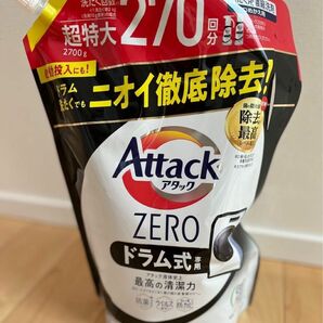 花王 [コストコ] ATTACK ZERO ドラム式専用 濃厚液体洗濯洗剤2700g 270回詰替用アタックZERO ドラム式専用