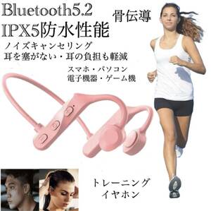 イヤホン Bluetooth5.2 ワイヤレスイヤホン IPX5 骨伝導イヤホン　防水　ノイズキャンセリング　ネックバンド　スピーカー　マイク 両耳