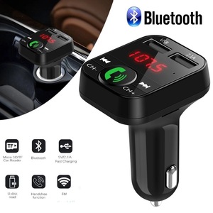 Bluetooth5.0 FMトランスミッター 充電器 充電 音楽再生 同時充電 ハンズフリー スマホ シガーソケット SDカード USB 無線 車載 車内 