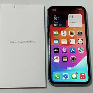 SIMフリー iPhoneXR 128GB Blue シムフリー アイフォンXR ブルー 水色 青 docomo softbank au UQモバイル 楽天 SIMロックなし A2106 87%の画像1