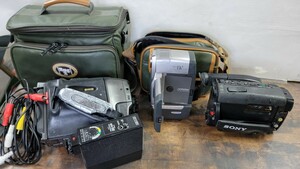 ジャンク ビデオカメラ3点 ソニー、ビクター、パナソニック、CCD-TR75,GR-DVM1,NV-S99,AUTO-250S a