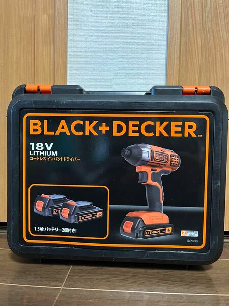 ブラック&デッカー BLACK&DECKER BPCI18-JP コードレスインパクトドライバー 18Vリチウム バッテリー2個