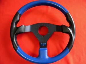 90* old Victoria steering wheel 35Φ black/Blue leather Victoria rare blue leather using that time thing beautiful beautiful goods beet Roadster MR-S