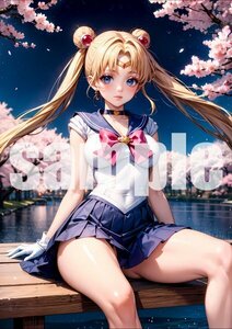 452【A4写真用紙・高画質】『セーラームーン 月野うさぎ』グラビア コスプレ セクシー アニメ イラスト 同人 ポスター ファンアート