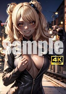 1619【A4写真用紙・高画質】黒ギャル 美女 イラスト グラビア セクシー アニメ 同人 ポスター 黒肌 日焼け フェチ 美人 巨乳 ビキニ お尻