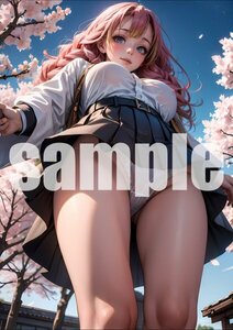 834【A4写真用紙・高画質】『鬼滅の刃 甘露寺蜜瑠璃』グラビア セクシー アニメ イラスト 同人 美女 ポスター ファンアート AI