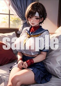 649【A4写真用紙・高画質】『ストリートファイター 春日野さくら』グラビア セクシー アニメ イラスト 同人 美女 ポスター ファンアート