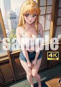 2401【A4写真用紙・高画質】『こち亀 秋本麗子』グラビア セクシー アニメ イラスト 同人 美女 ポスター ファンアート AI