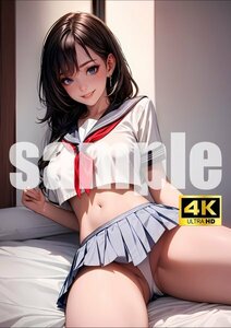 2602【A4写真用紙・高画質】オリジナル 制服美女 イラスト グラビア セクシー アニメ 同人 ポスター フェチ 可愛い 巨乳 美脚 お尻 AI