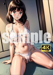 1870【A4写真用紙・高画質】『タッチ 浅倉南』グラビア セクシー アニメ イラスト 同人 美女 ポスター ファンアート AI