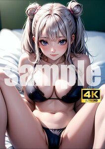 1730【A4写真用紙・高画質】オリジナル 金髪美女 イラスト ビキニ グラビア セクシー アニメ 同人 ポスター フェチ 美人 巨乳 美脚 お尻 AI