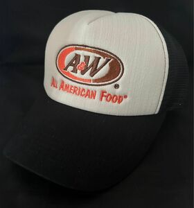 ブラック A&W ロゴ メッシュキャップ スナップバック