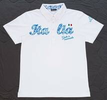 kappa GOLF カッパゴルフ ビッグロゴ デジタルフラワー ストレッチ 半袖ゴルフポロシャツ(白M相当)ITALIA_画像1