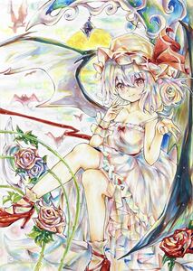 Art hand Auction Рисованная иллюстрация Touhou Project Remiali Scarlet, Комиксы, Аниме товары, Рисованная иллюстрация