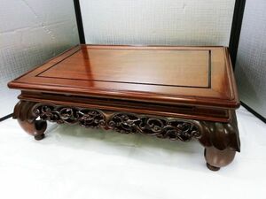 00627 【中古品】花台 香炉台 盆栽台 重厚な木製 やや傷汚れあり インテリア 家具 和風 Japanese