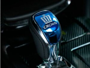 トヨタ CROWN クラウンアスリート 210系 シフトノブ ステンレス製 メタリックガーニッシュスカバー CROWNブルー