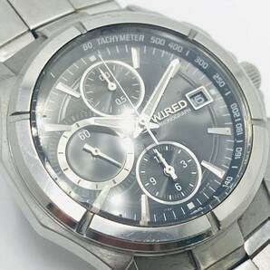 SEIKO セイコー WIRED ワイアード クォーツ腕時計 7T92-0JK0 クロノグラフ デイト 動作確認済みの画像4