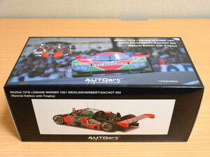 * final product car model [ Rena un Charge Mazda 787B 55 number car / AUTOart]*1/18 scale *1991 year Le Mans victory car ( victory Trophy attached )* unopened goods 