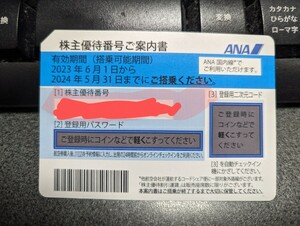 ANA 株主優待券　2024/05/31迄　番号通知のみ【券面発送なし】