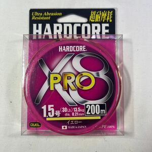 DUEL (デュエル) HARDCORE (ハードコア) PEライン 1.5号 HARDCORE X8 PRO 200m 1.5号 イエロー H3886-Y【新品未使用品】N9499